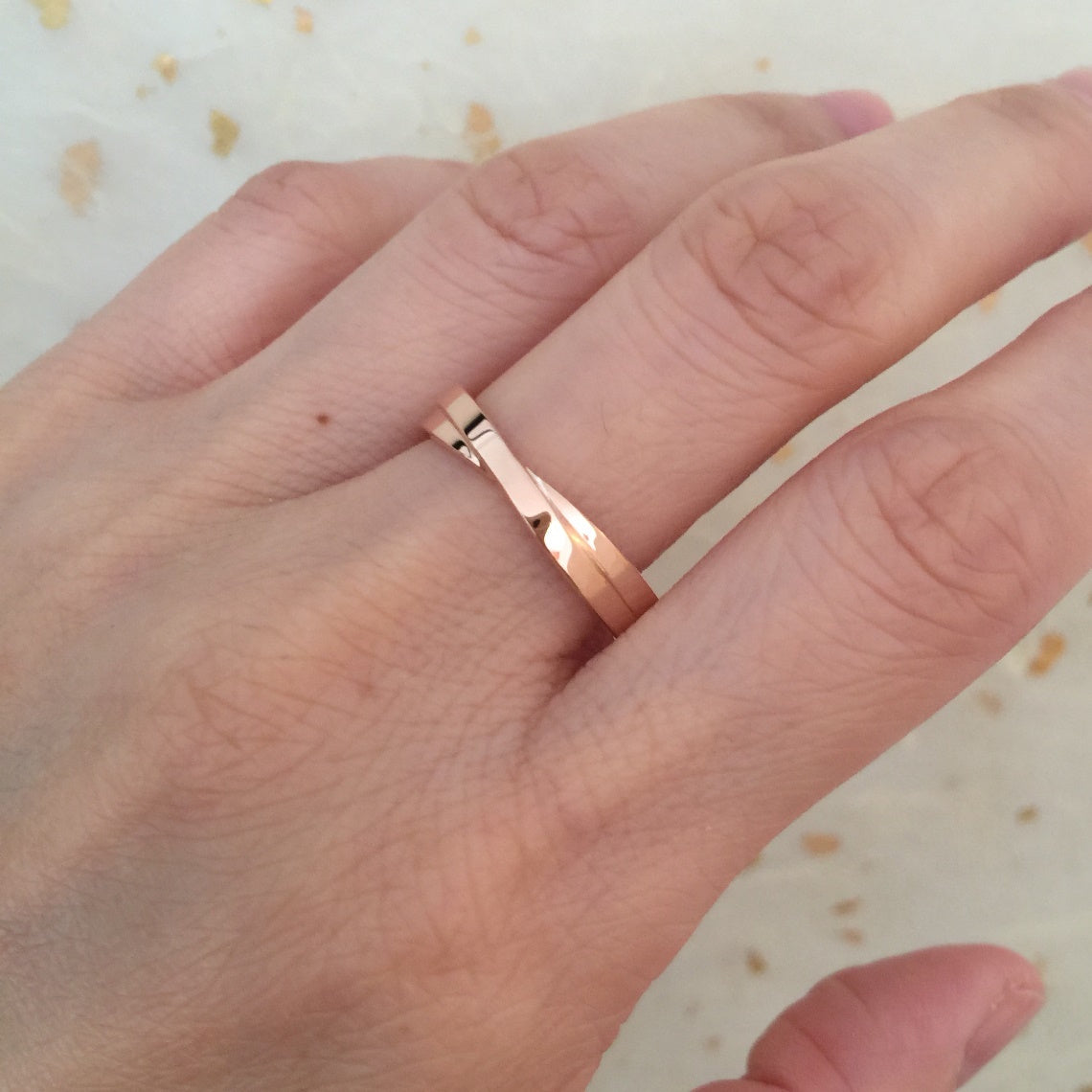Infinity Knot Wedding Band Yellow Gold Infinity Ring