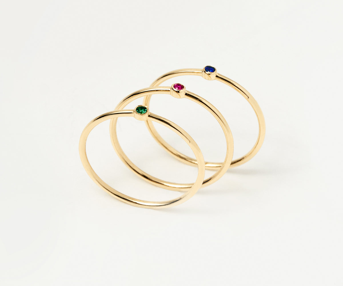 Personalized Gold Rings With Birthstones