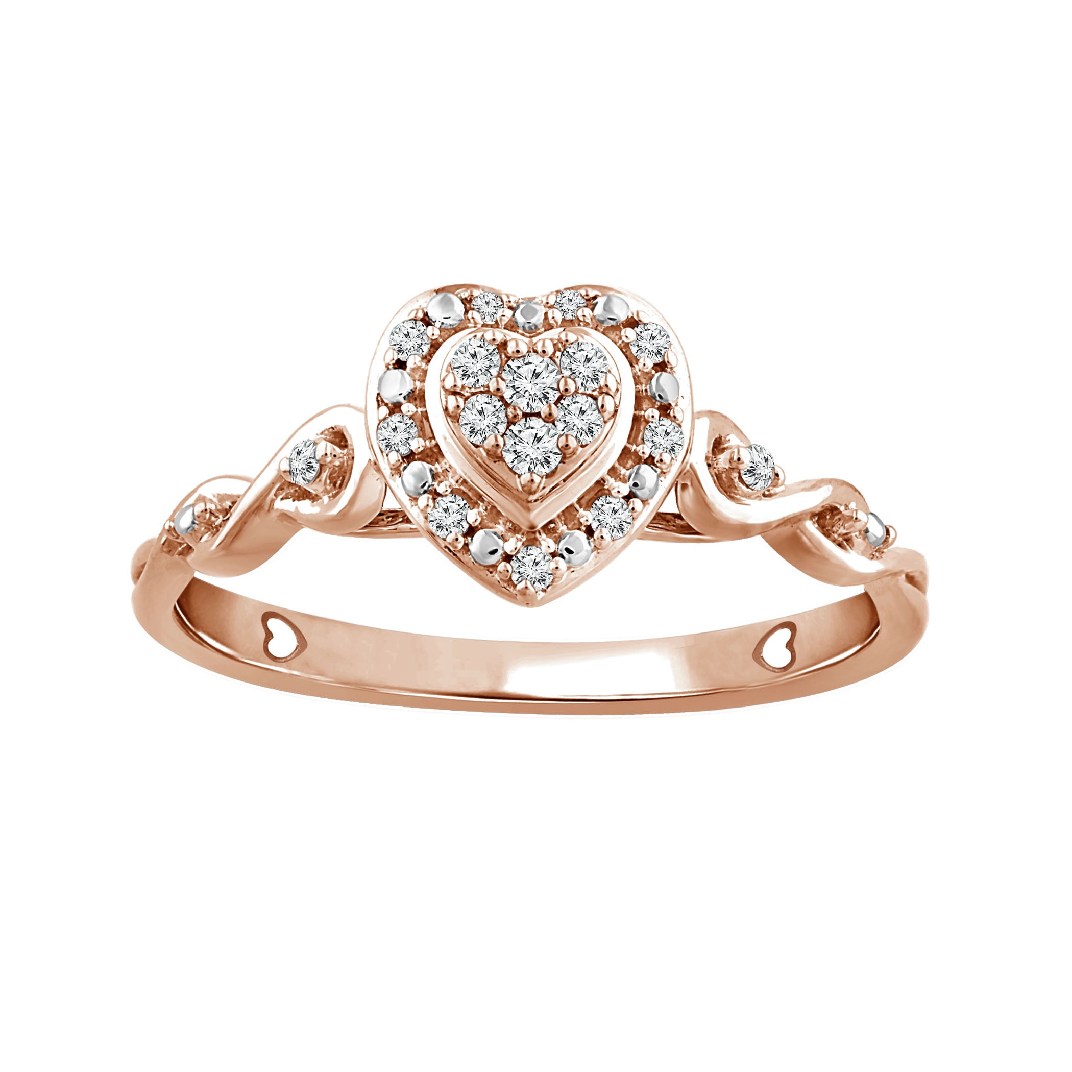 Color of Love Diamond Promise Ring in 10K Rose Gold
