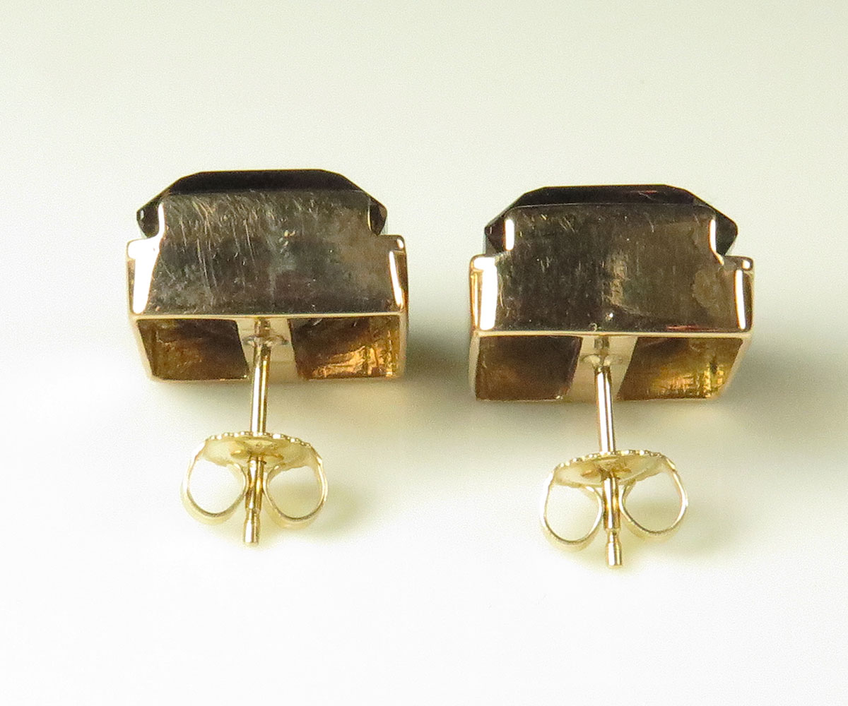 Gold Smoky Quartz Earrings