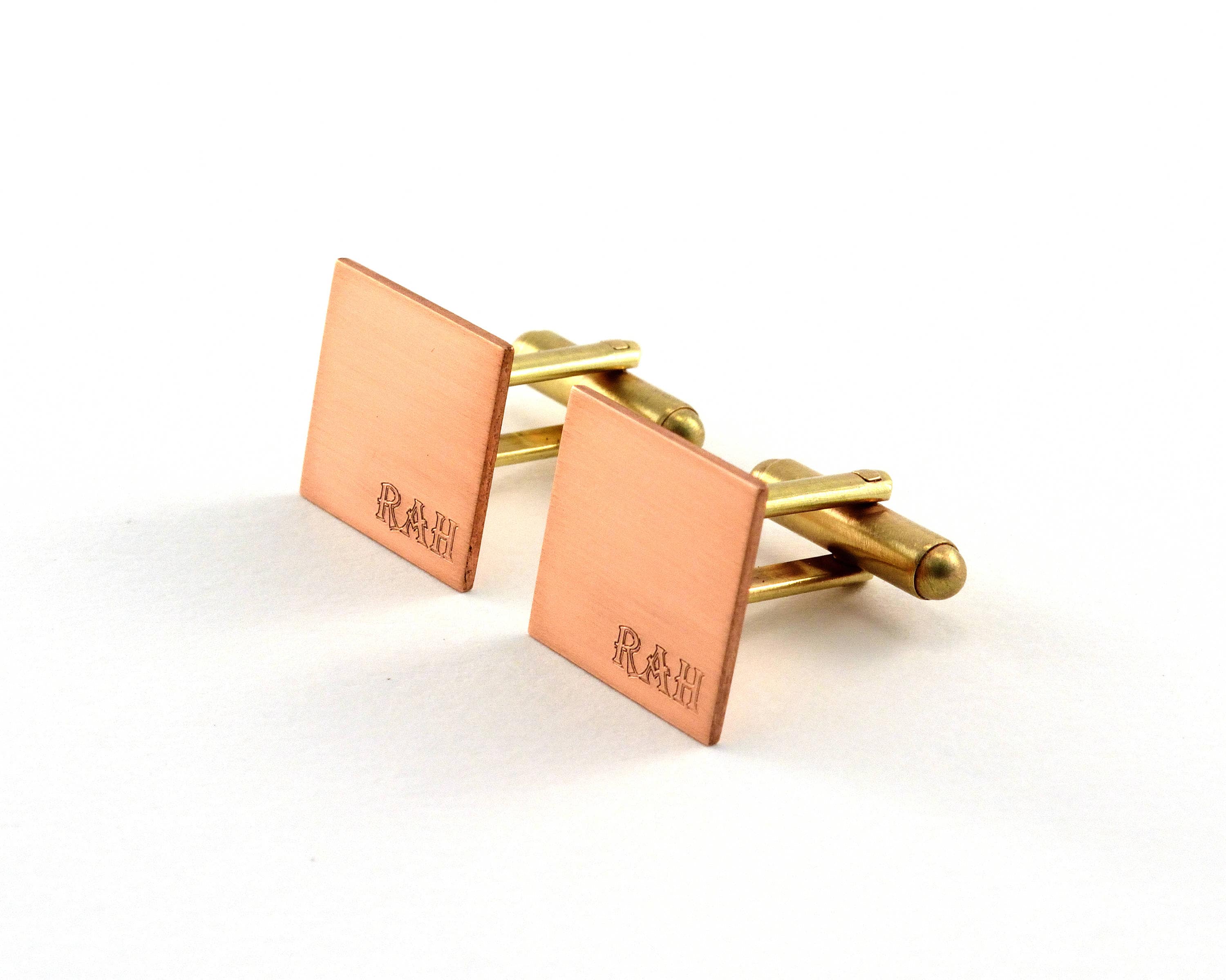 Personalised Copper Cuff Links Engraved
