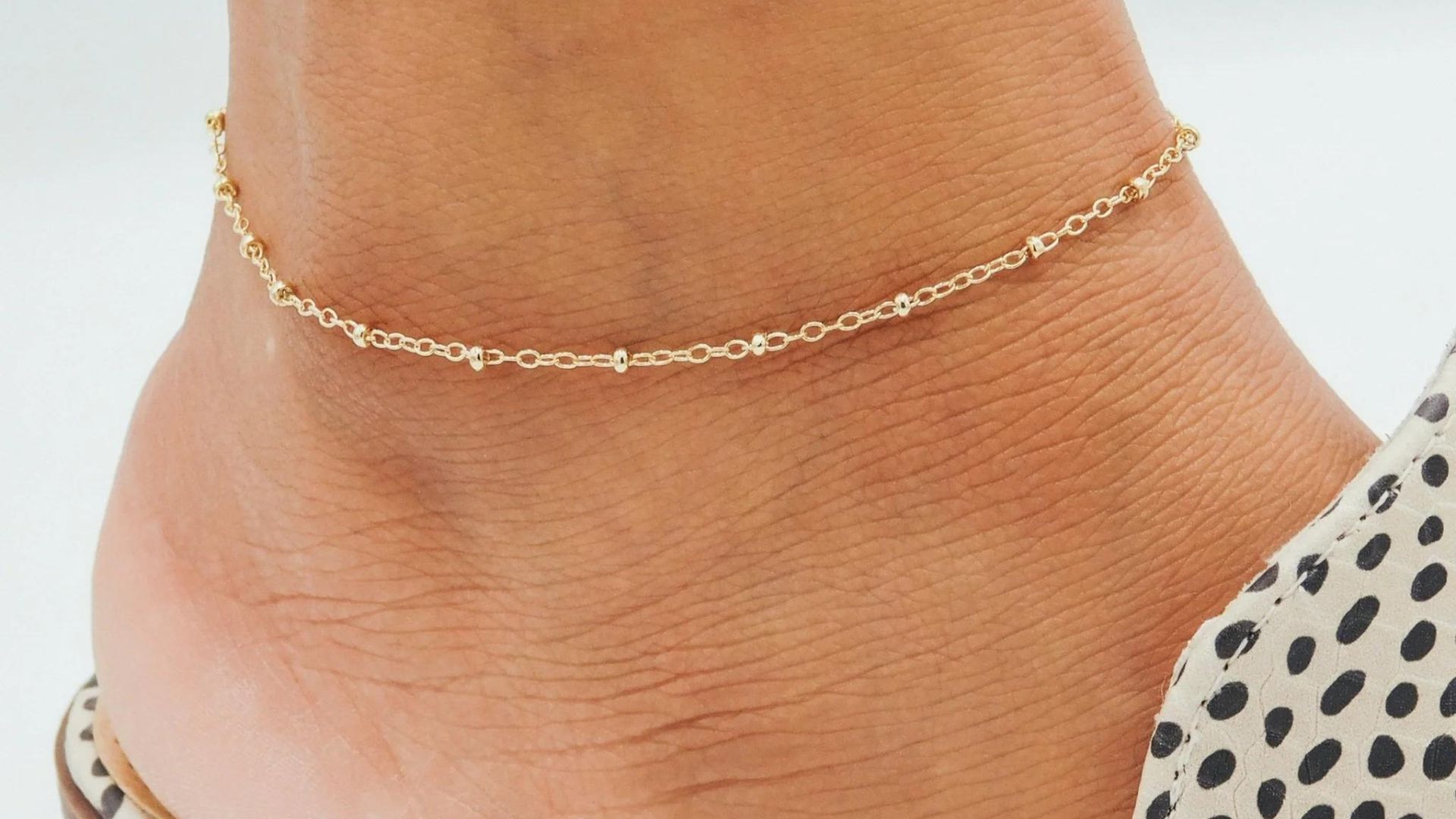 Gold Double Layered Charmed Anklet