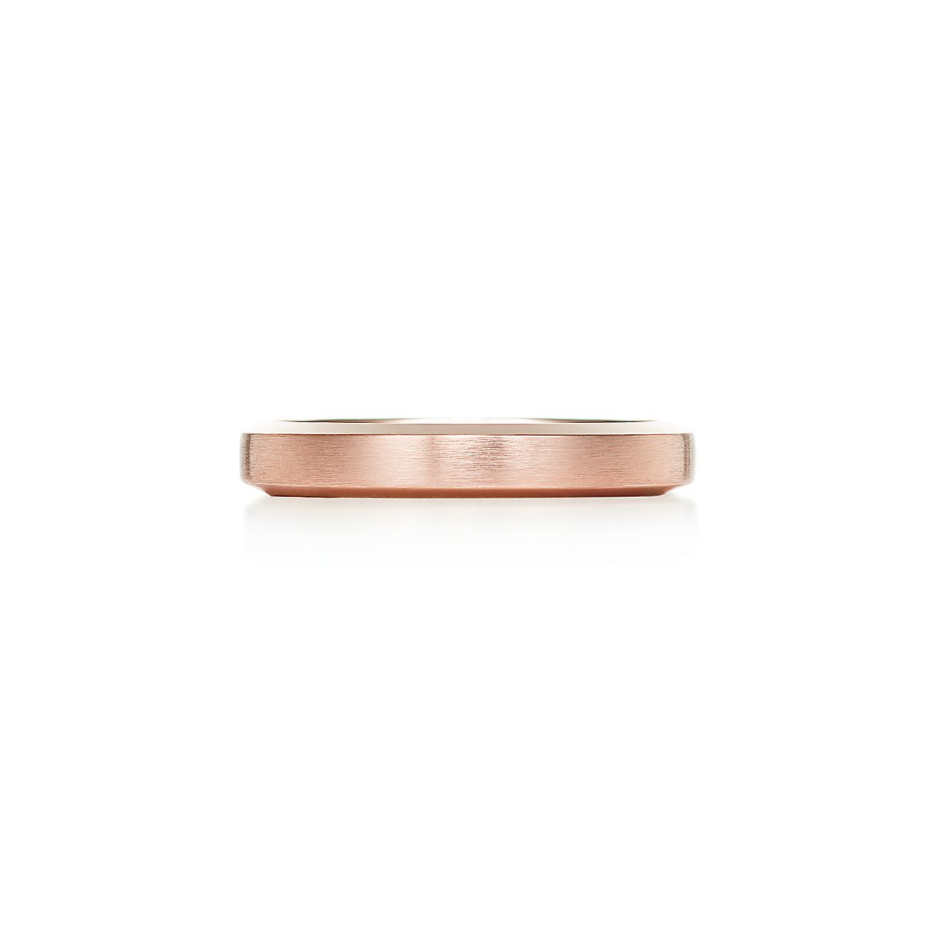 Satin Finish Ring in Rose Gold with a Diamond