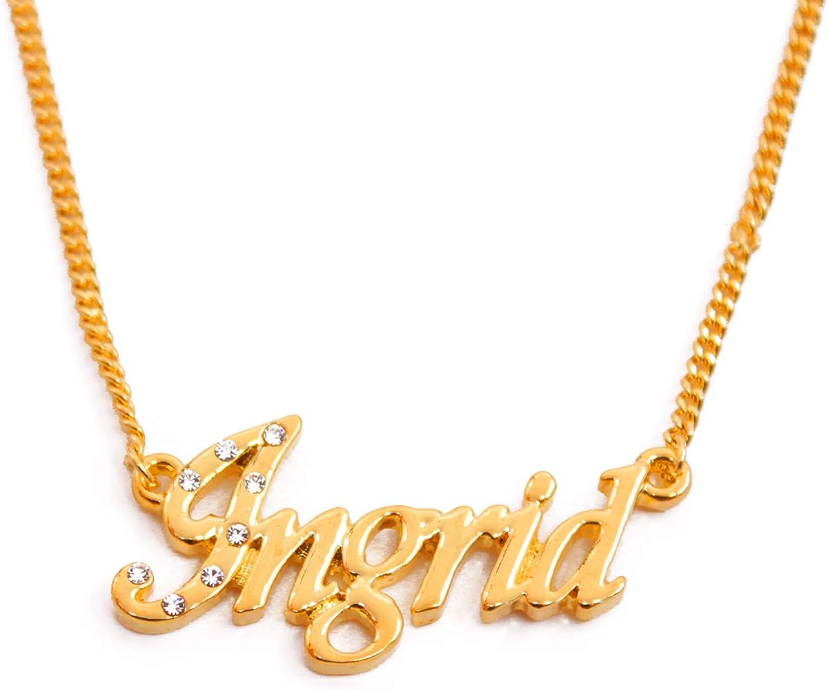 Ingrid Personalized Name Necklace 18K Gold Plated