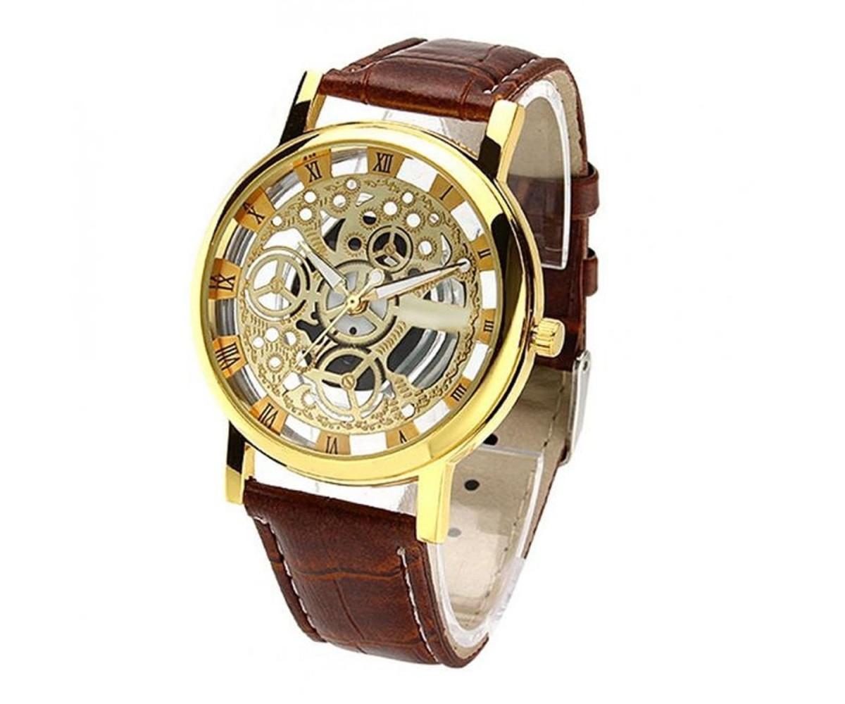 Rovite Golden Transparent Mechanical Watch