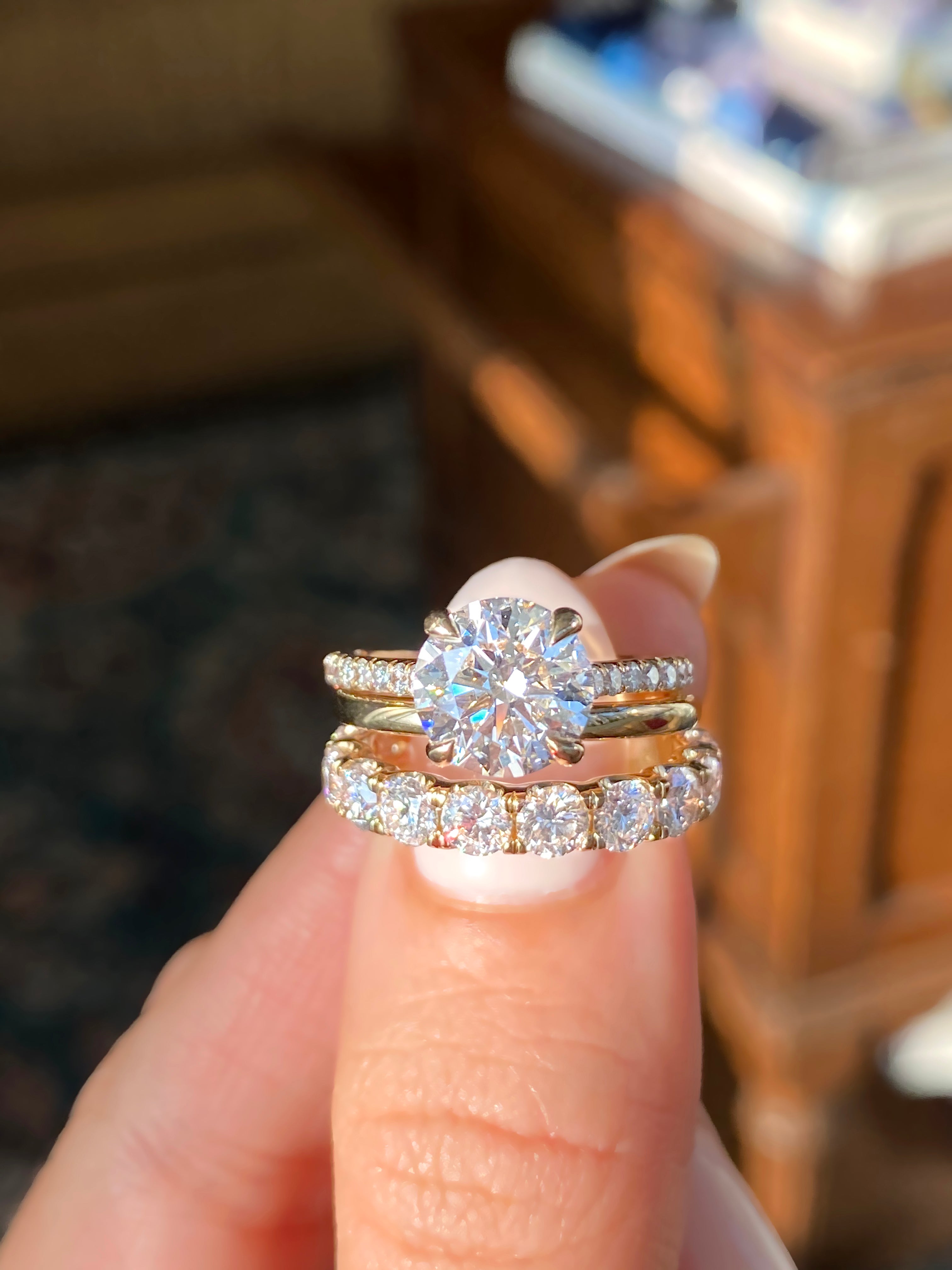 Pavé Diamond Solitaire Engagement Ring