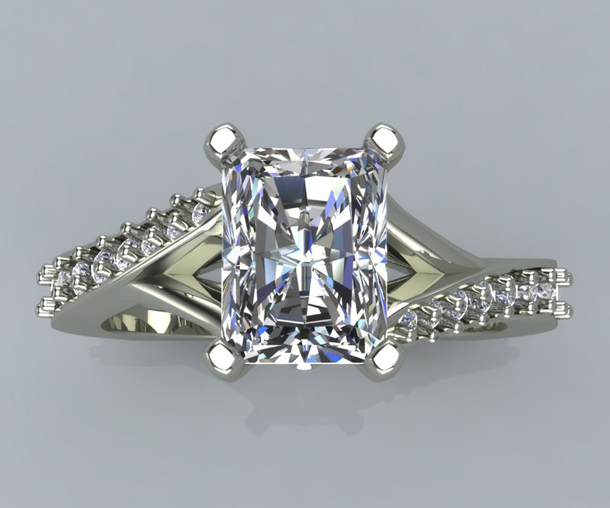 Custom Radiant Diamond Engagement Ring