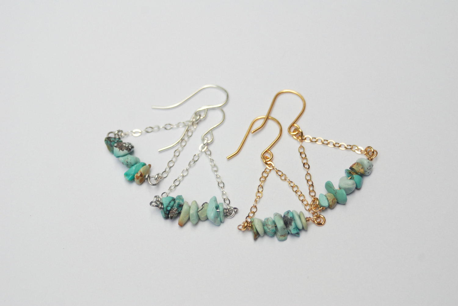 Turquoise Birthstone Cluster Earrings
