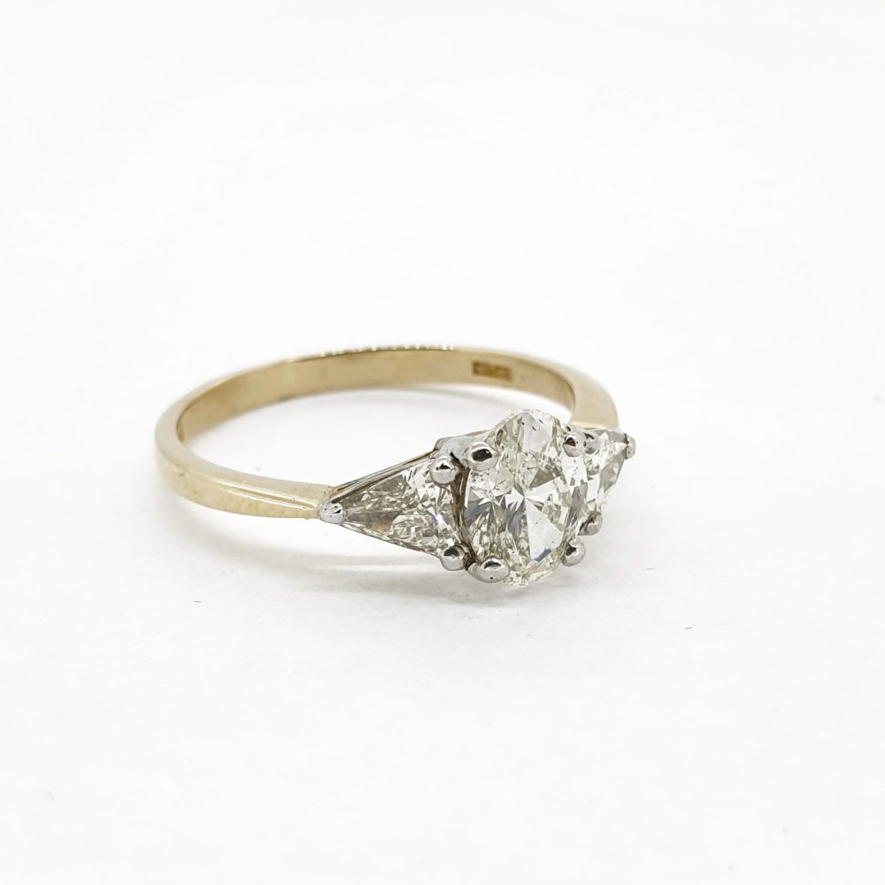 Vintage Oval and Trillion Diamond Trilogy Ring