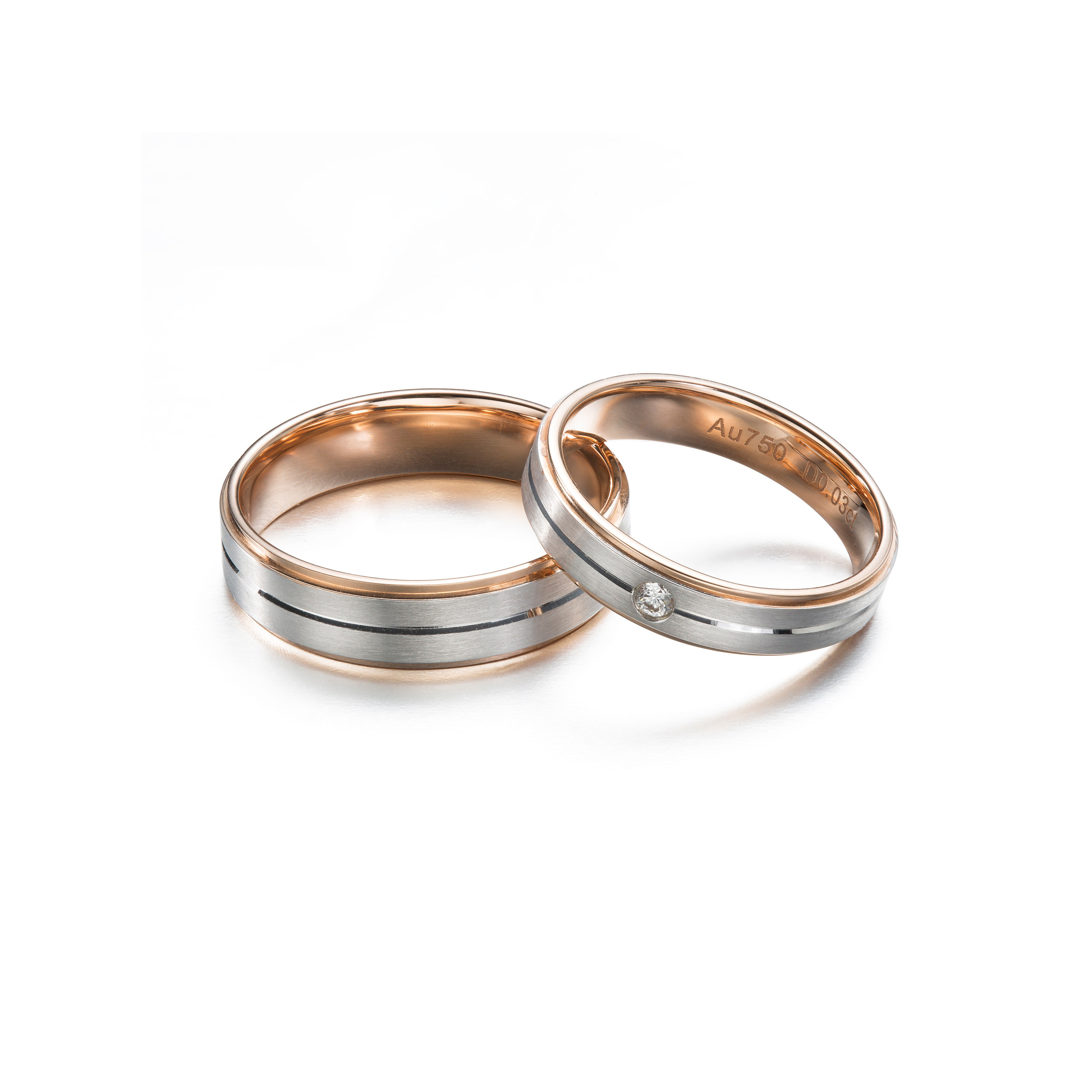 Sophistication In Harmony - Dual-Tone Wedding Bands
