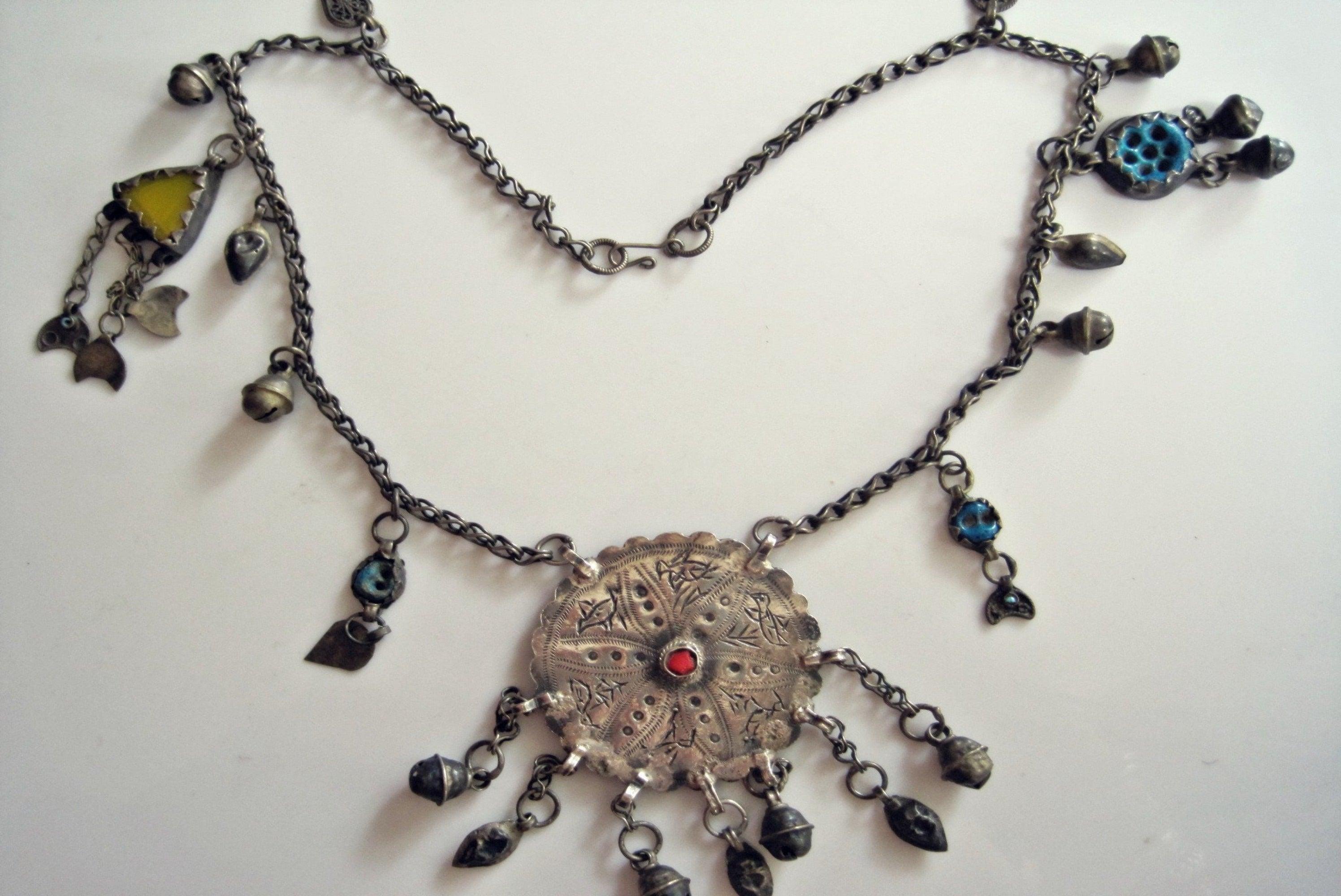 Vintage Middle East Bedouin Silver Necklace