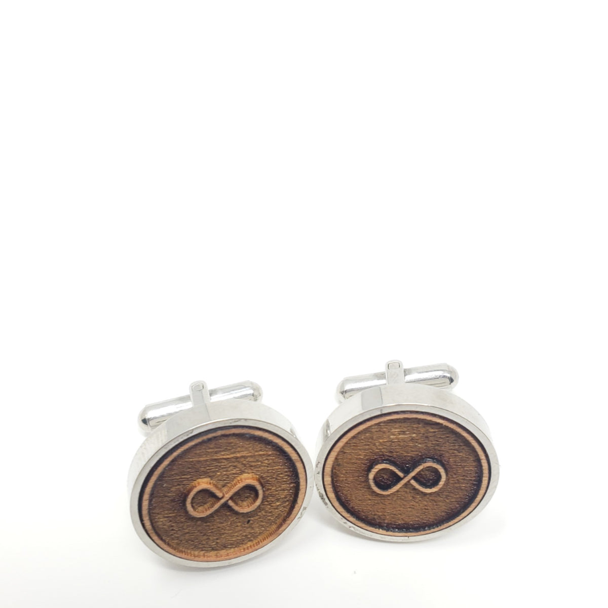 Infinity Symbol Stainless and Wood Cufflinks
