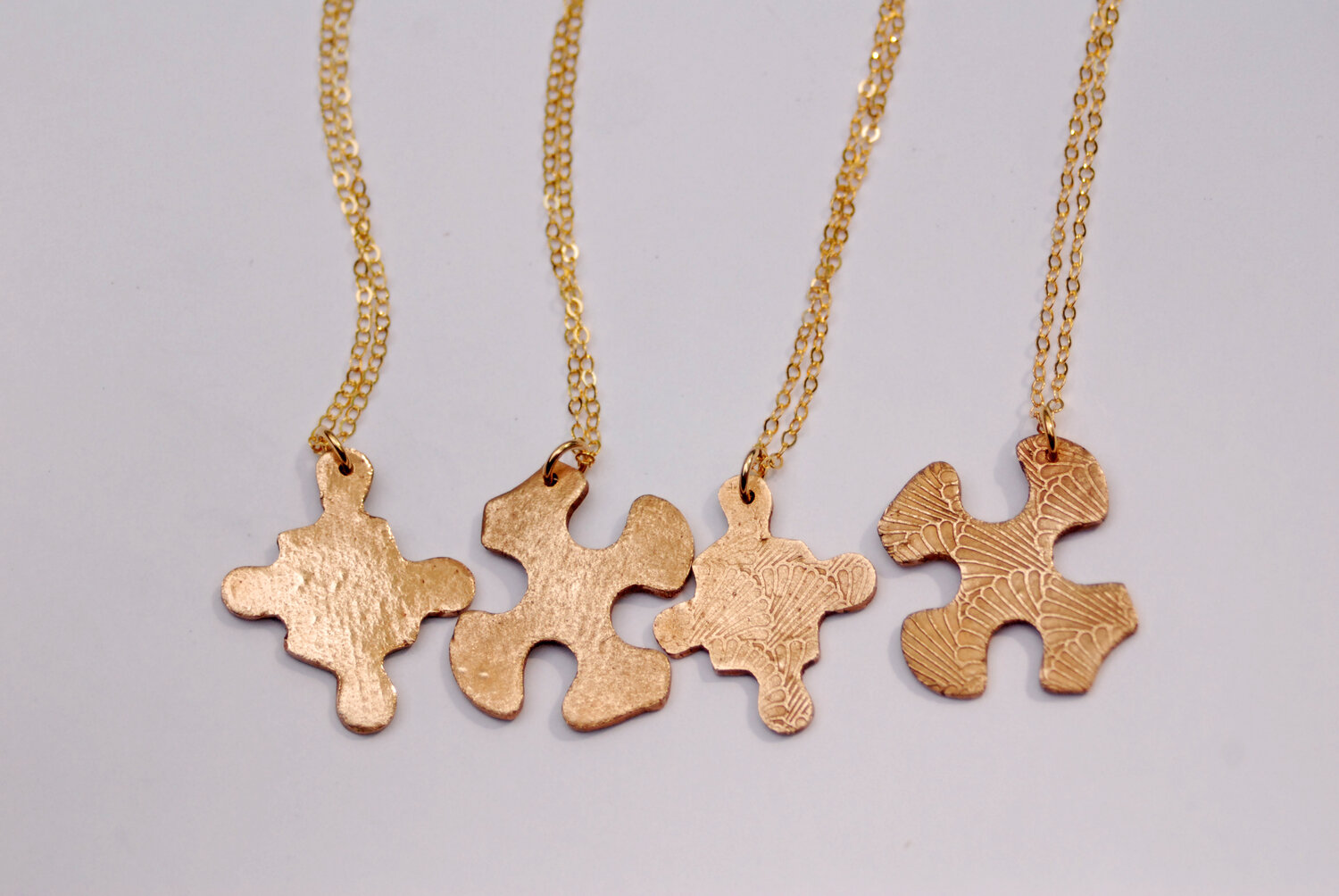 Handmade Bronze or Silver Missing Puzzle Piece Friendship Necklace