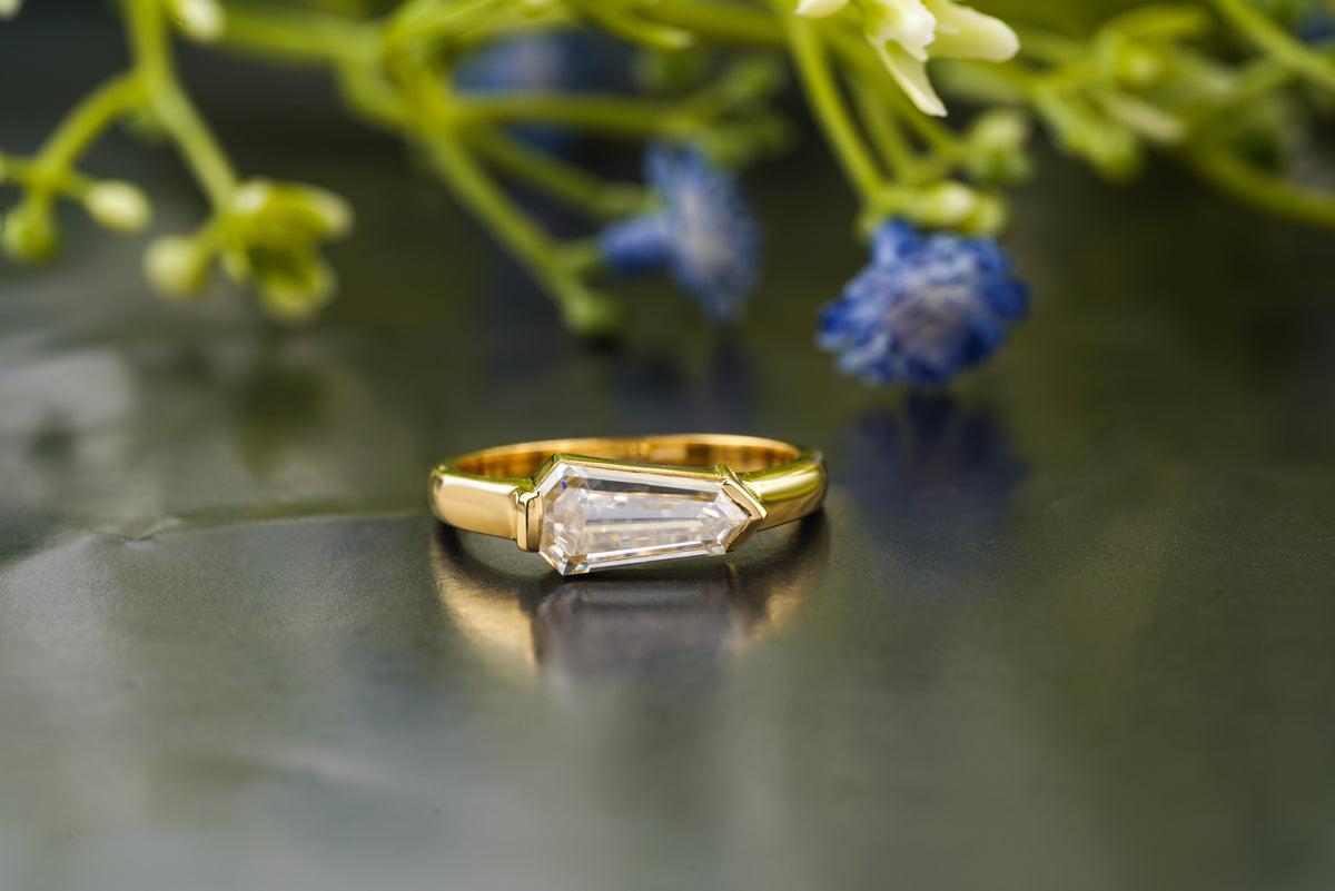 East West Gold And Diamond  Engagement Ring