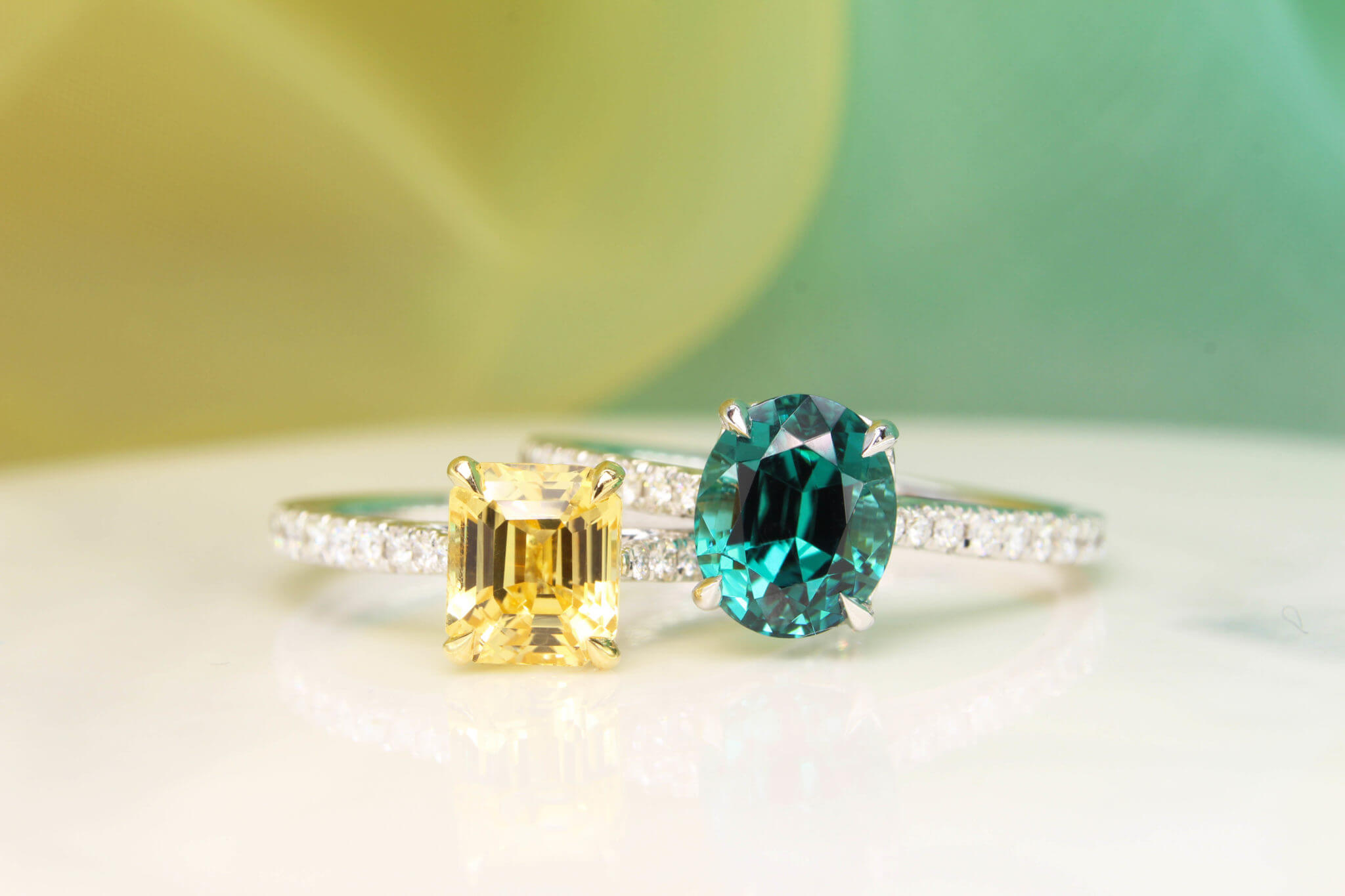 Customised Engagement Proposal Ring with Tourmaline Stone