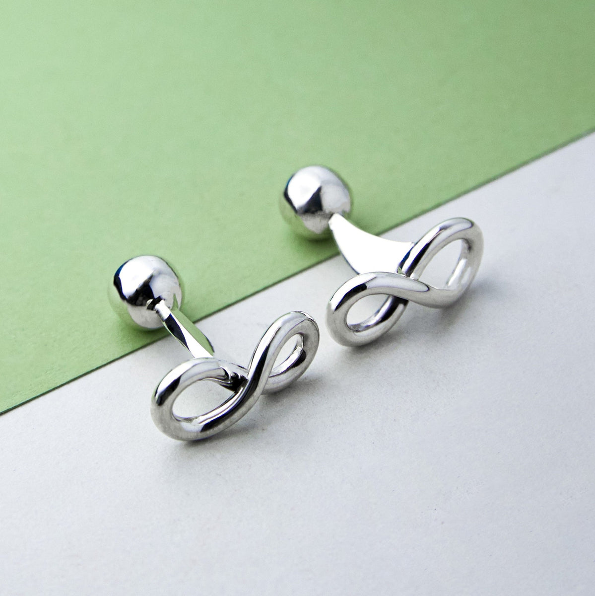 Infinity Knot Gold Sterling Silver Cufflinks