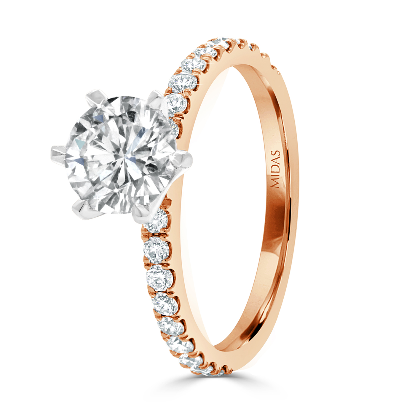 Two-Toned Brilliant Solitaire Engagement Ring