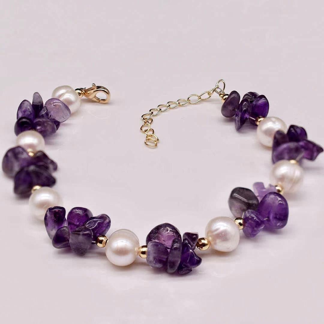 Freshwater Pearl And Gemstone Bracelet