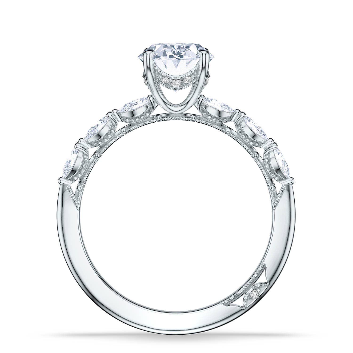 Oval Solitaire Engagement Band