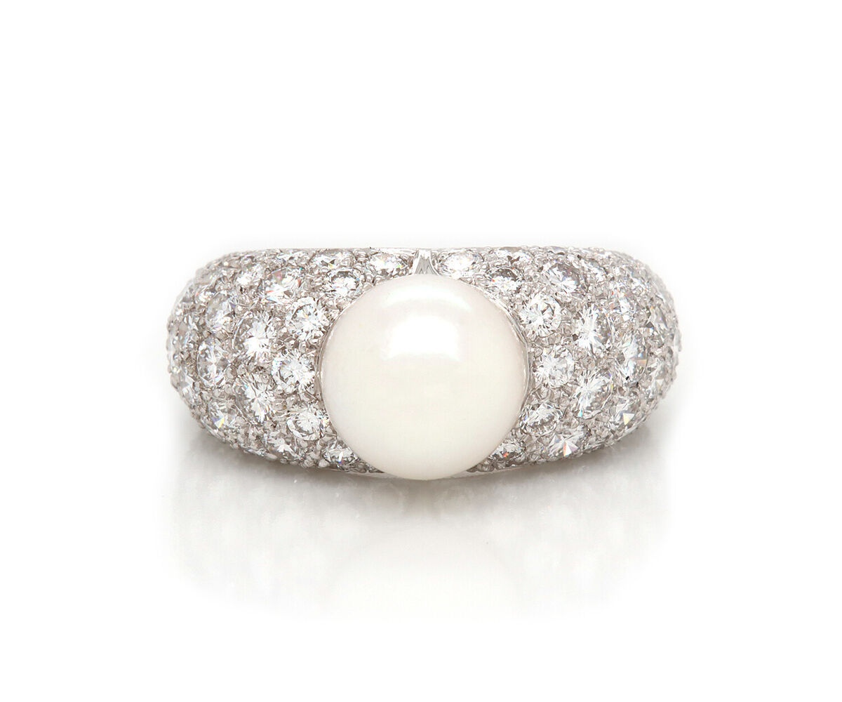 Cartier Juliette Cultured Pearl and Diamond Ring
