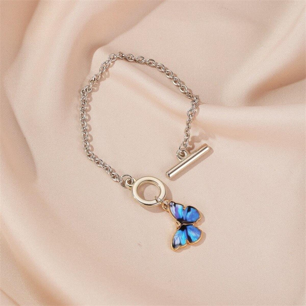 Elegant Blue Color Butterfly Bracelets For Women