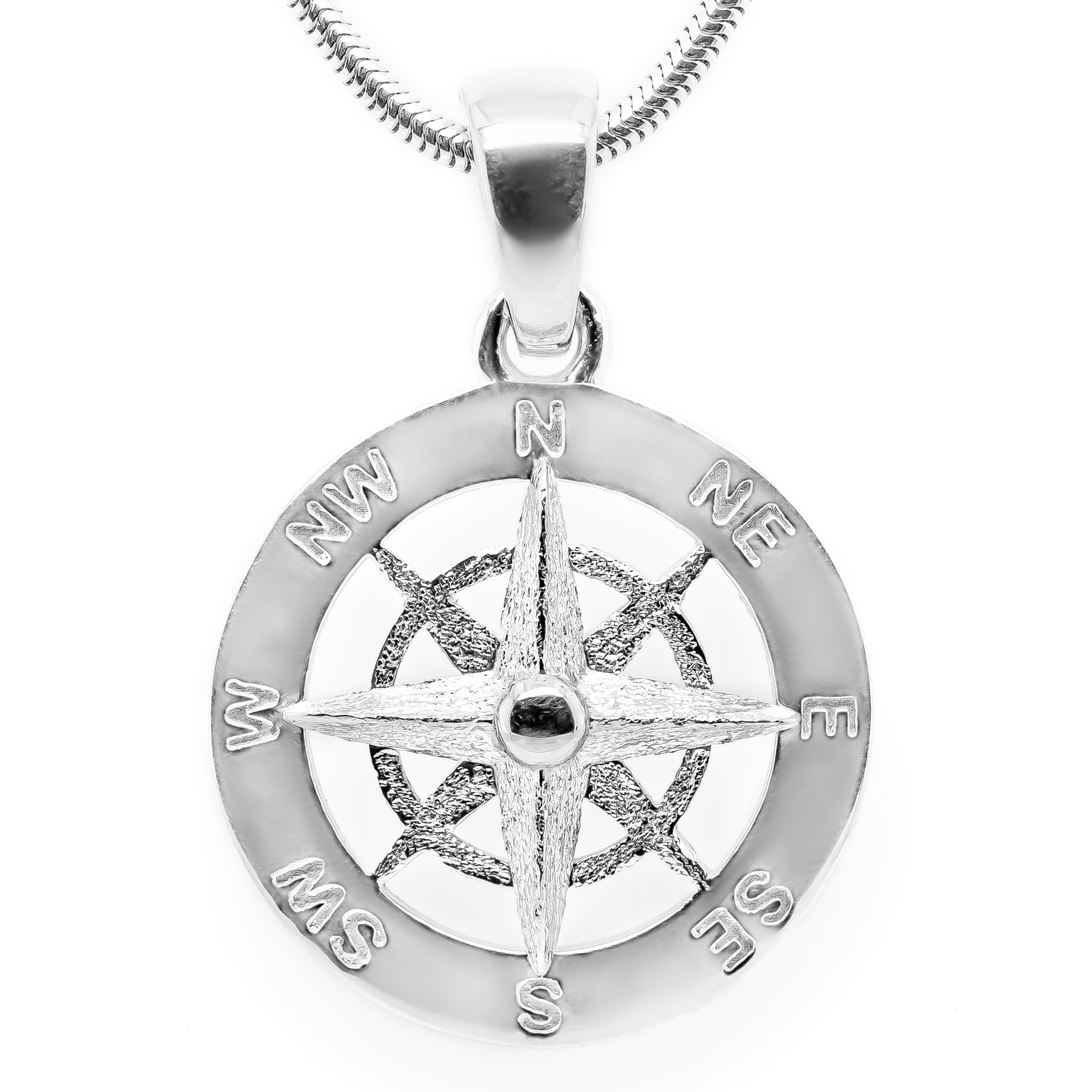 Compass Necklace Ocean Pendant