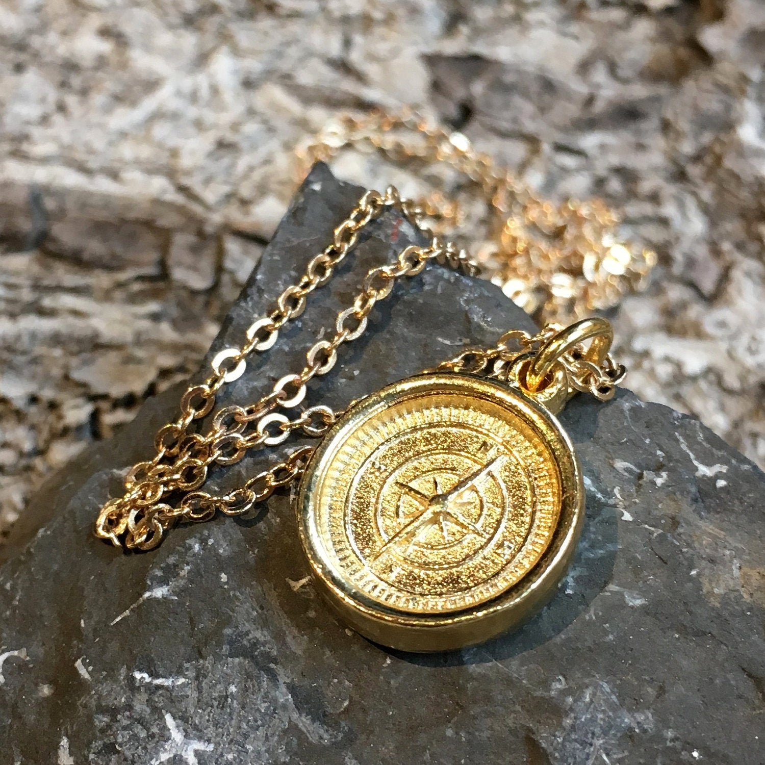 Gold Compass Pendant