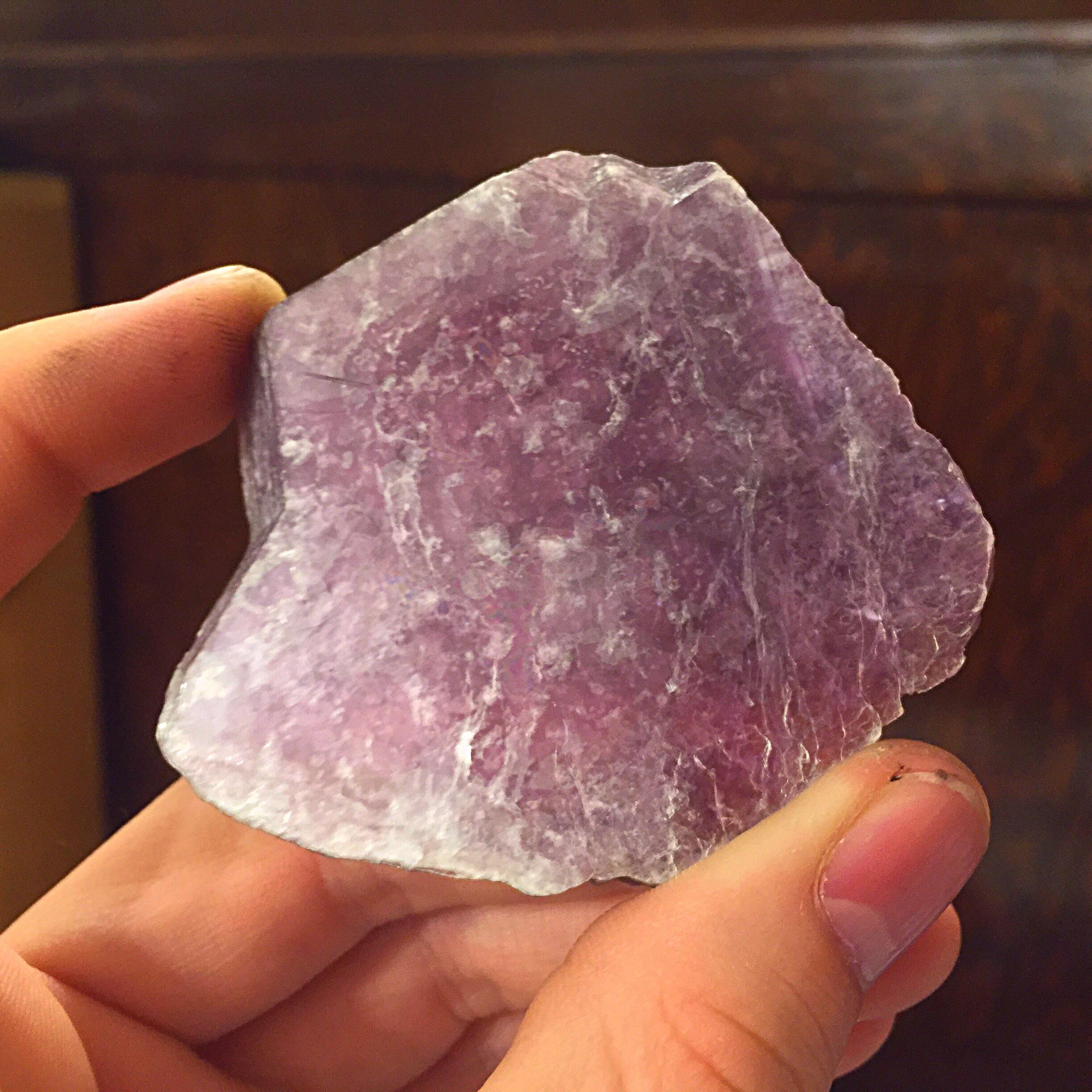 Lepidolite with Lithium In Person Hand