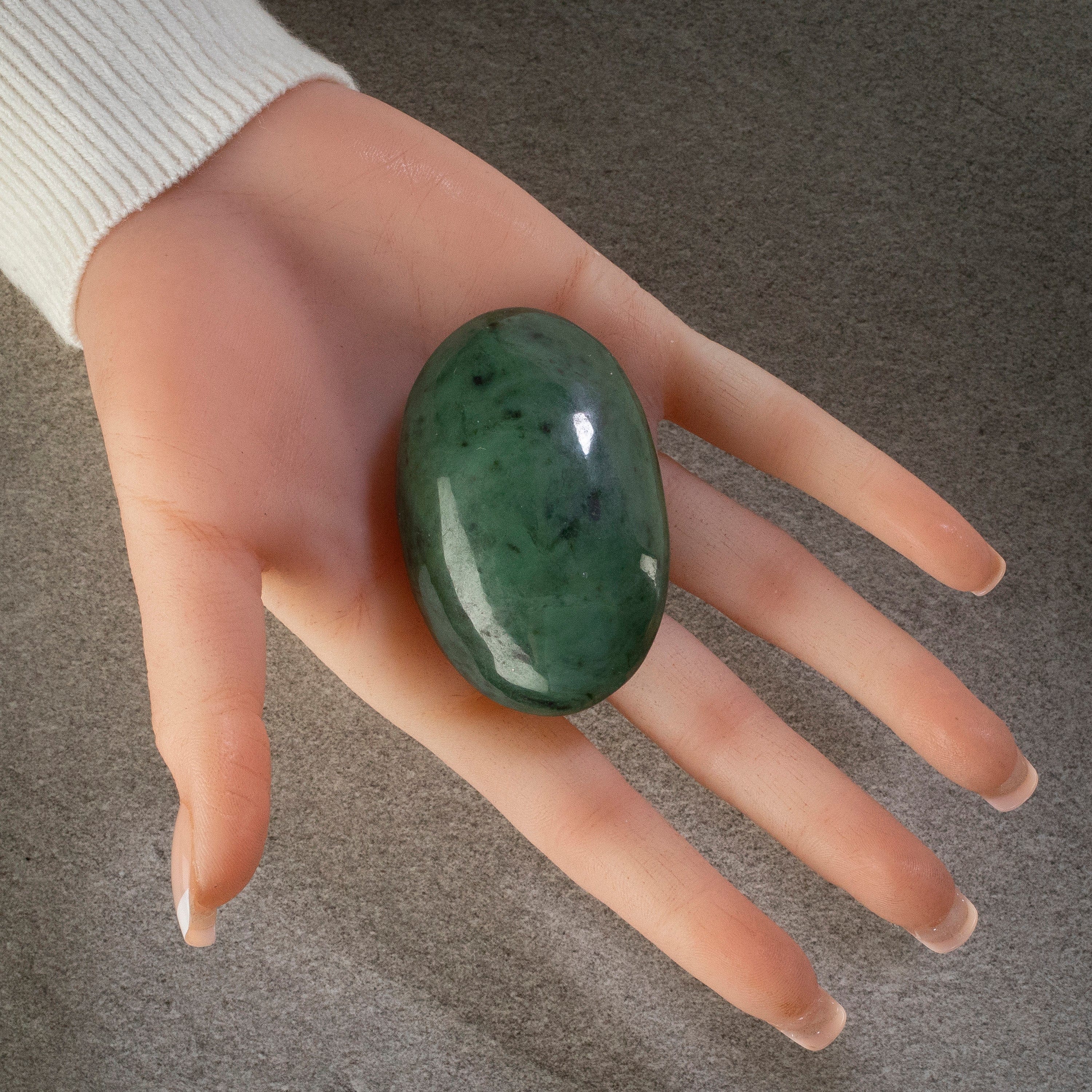 Nephrite Jade Palm Stone Worry Crystal