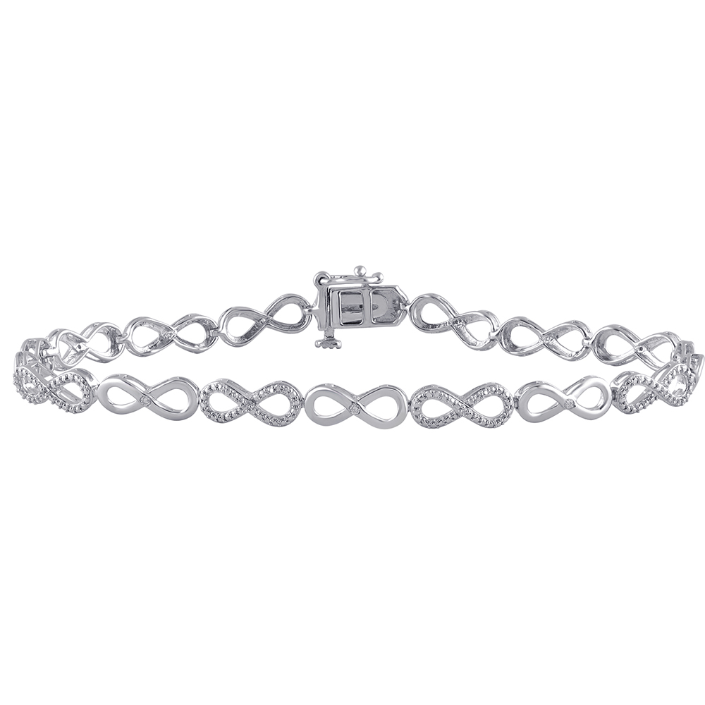 Diamond Infinity Bracelet in Sterling Silver