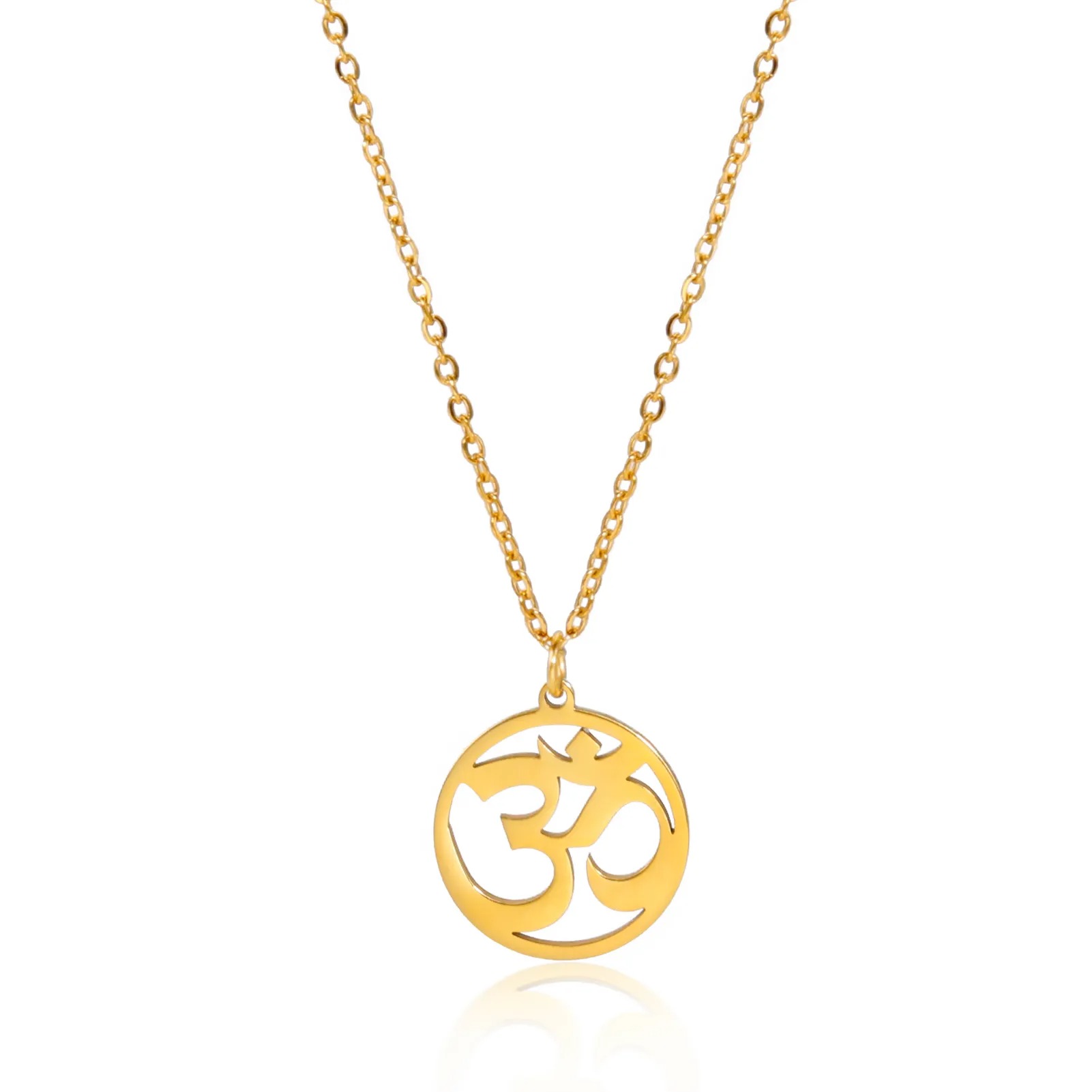 Silver Om Buddhist Necklace