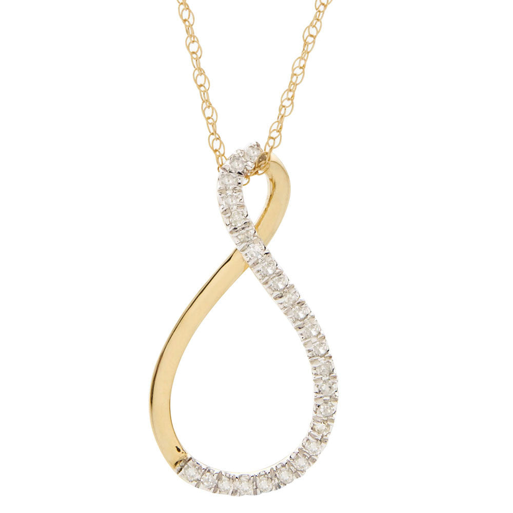 10k Gold Infinity Diamond Necklace