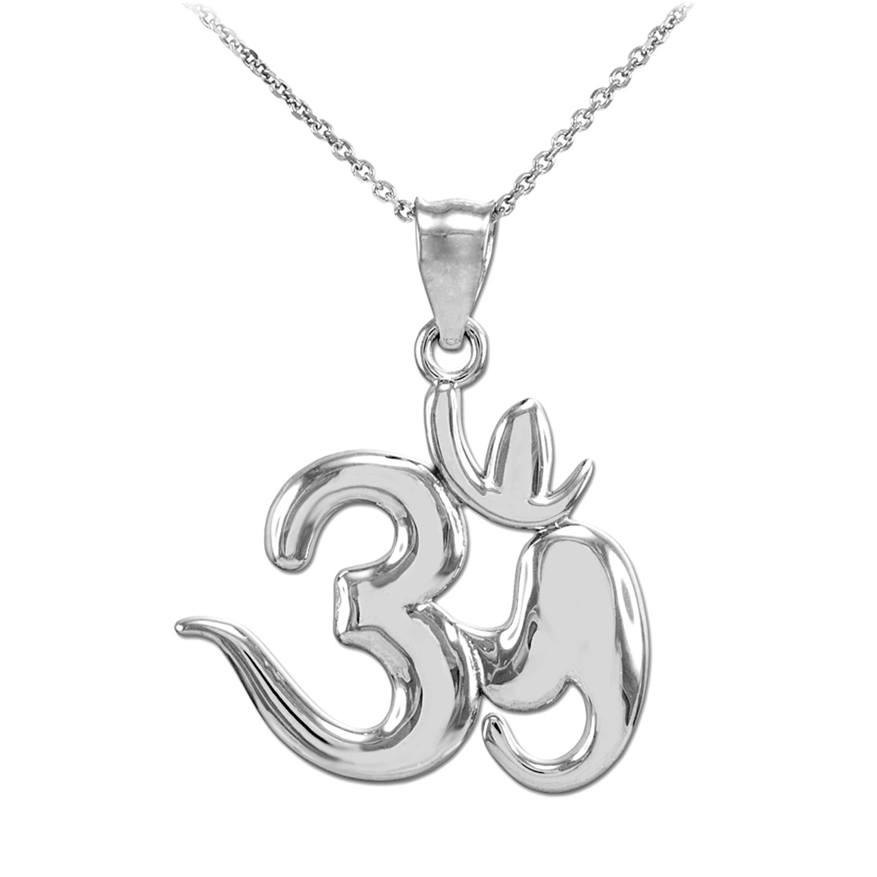 Silver Om Symbol Pendant Necklace