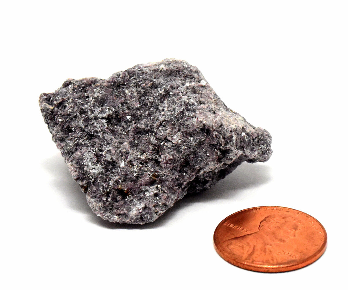 Deep Purple Black Lepidolite Rough Crystal Mineral