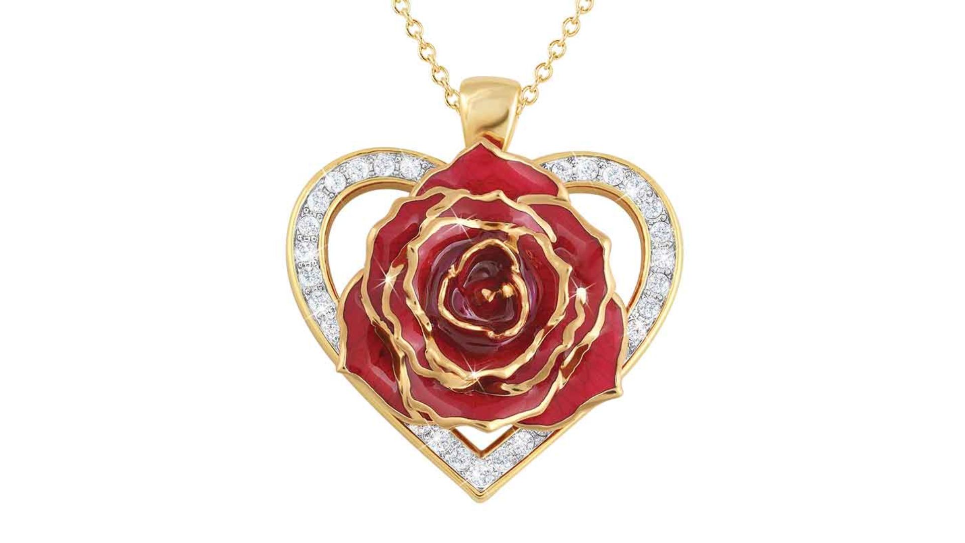 Genuine Rose Heart Pendant