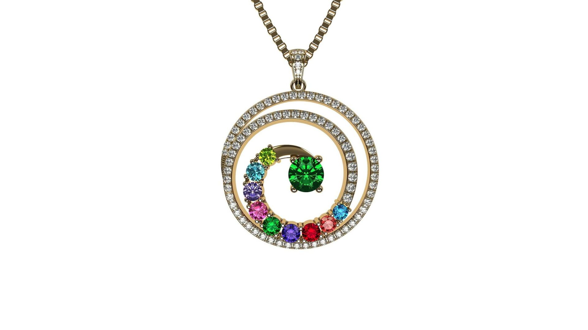 Swirl Birthstone Necklace For Women