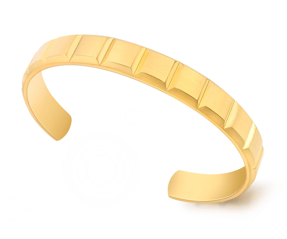 Box Cut Gold Cuff Bracelet