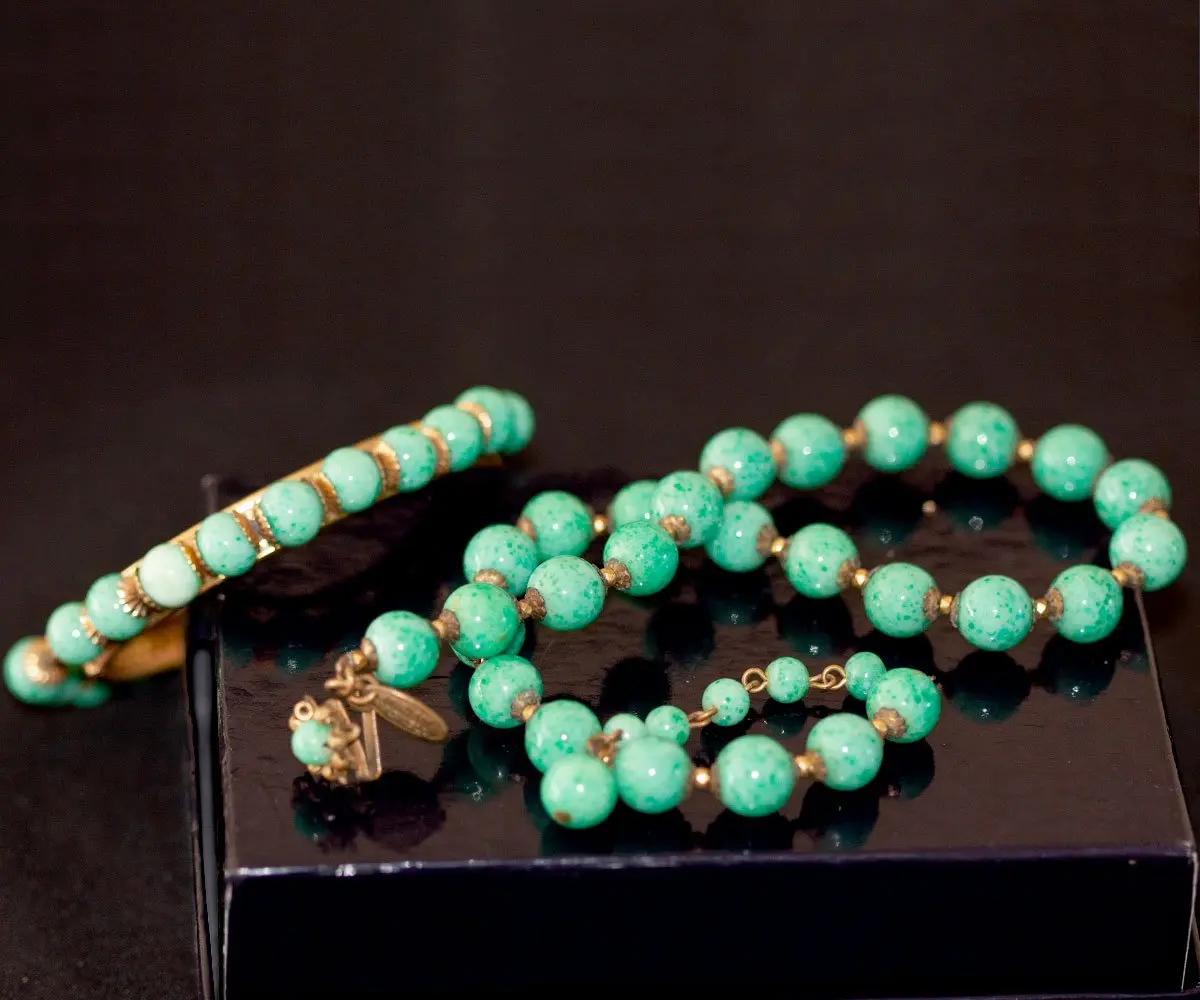 Jade Vintage Haskell Necklace And Bracelet