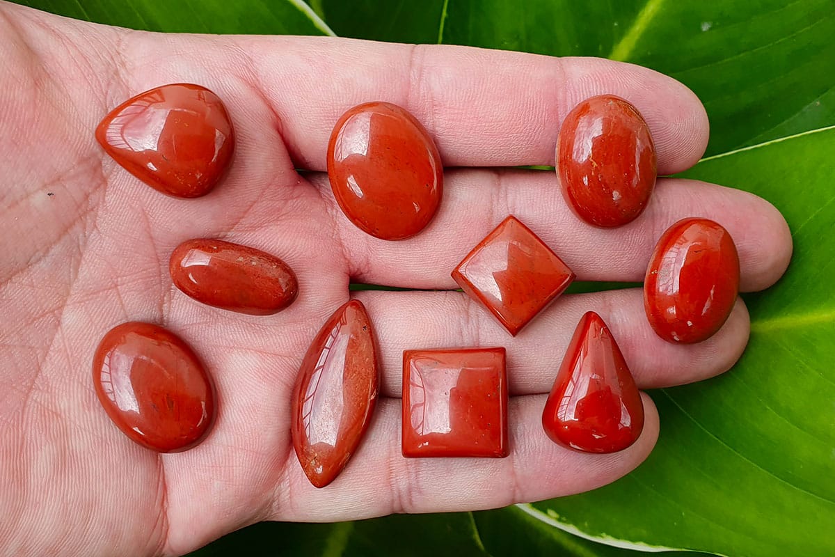 Red jasper chalcedony In Someone's Hand