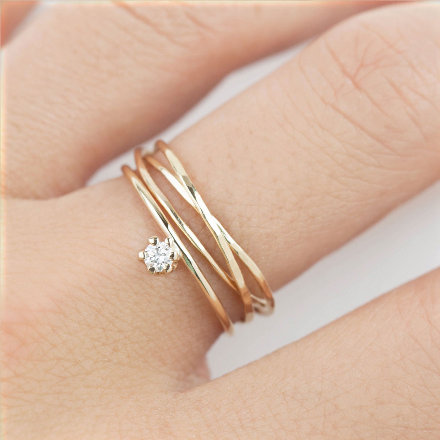 Simple Engagement Ring Set