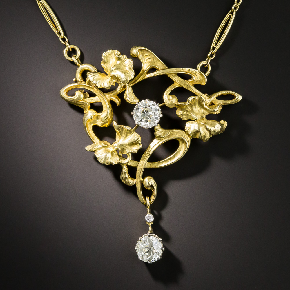 French Art Nouveau Diamond Necklace