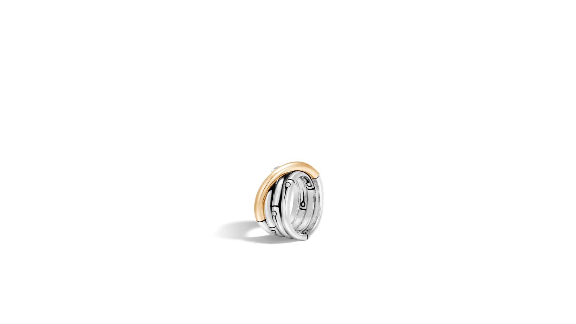 Bamboo Crossover Silver And Gold Ring