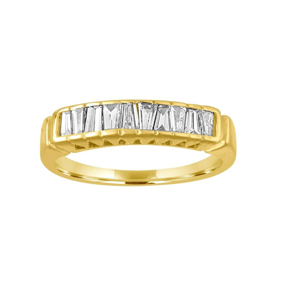 18k Gold Diamonds Embedded Baguette Wedding Band For Women