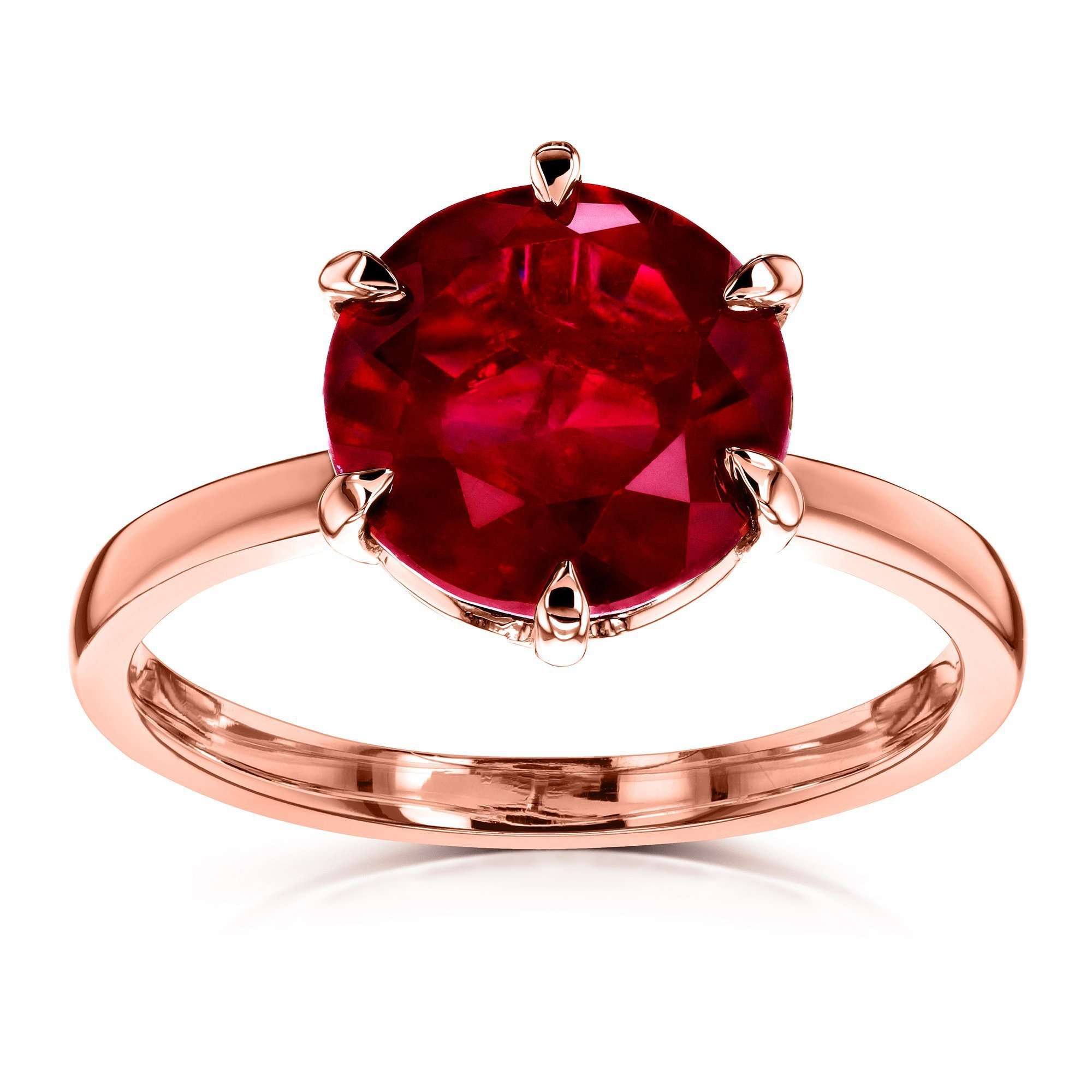 Red Ruby 6-Prong Solitaire Ring