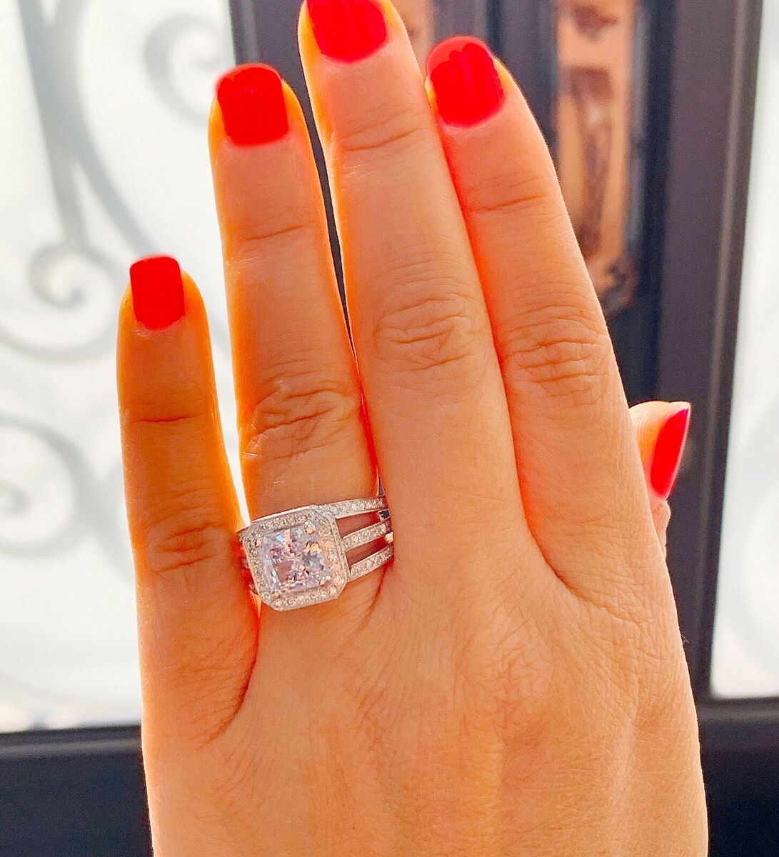 Carat Emerald Cut Diamond Three-Stone Engagement Ring