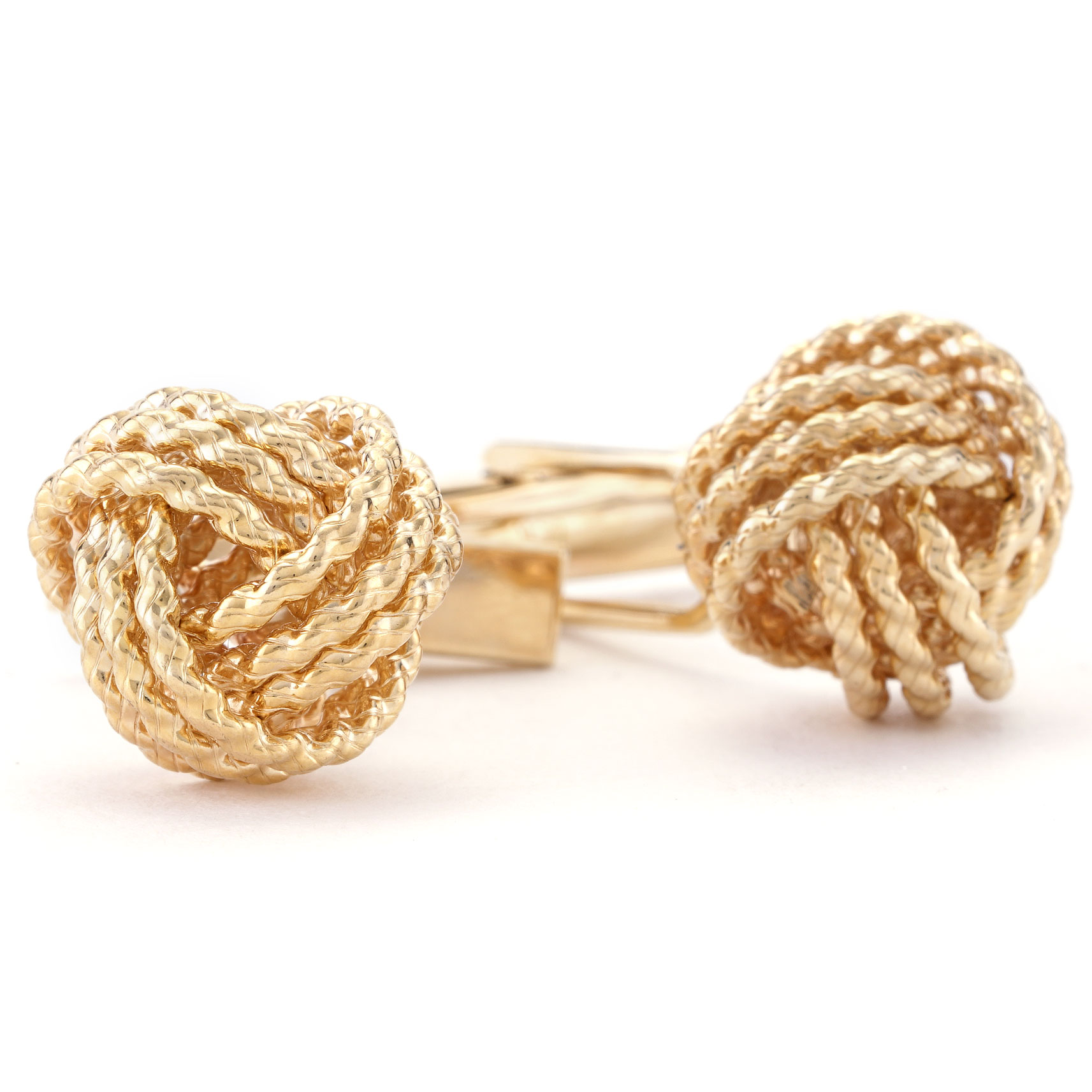 Twisted Love Knot Cufflinks in Yellow Gold