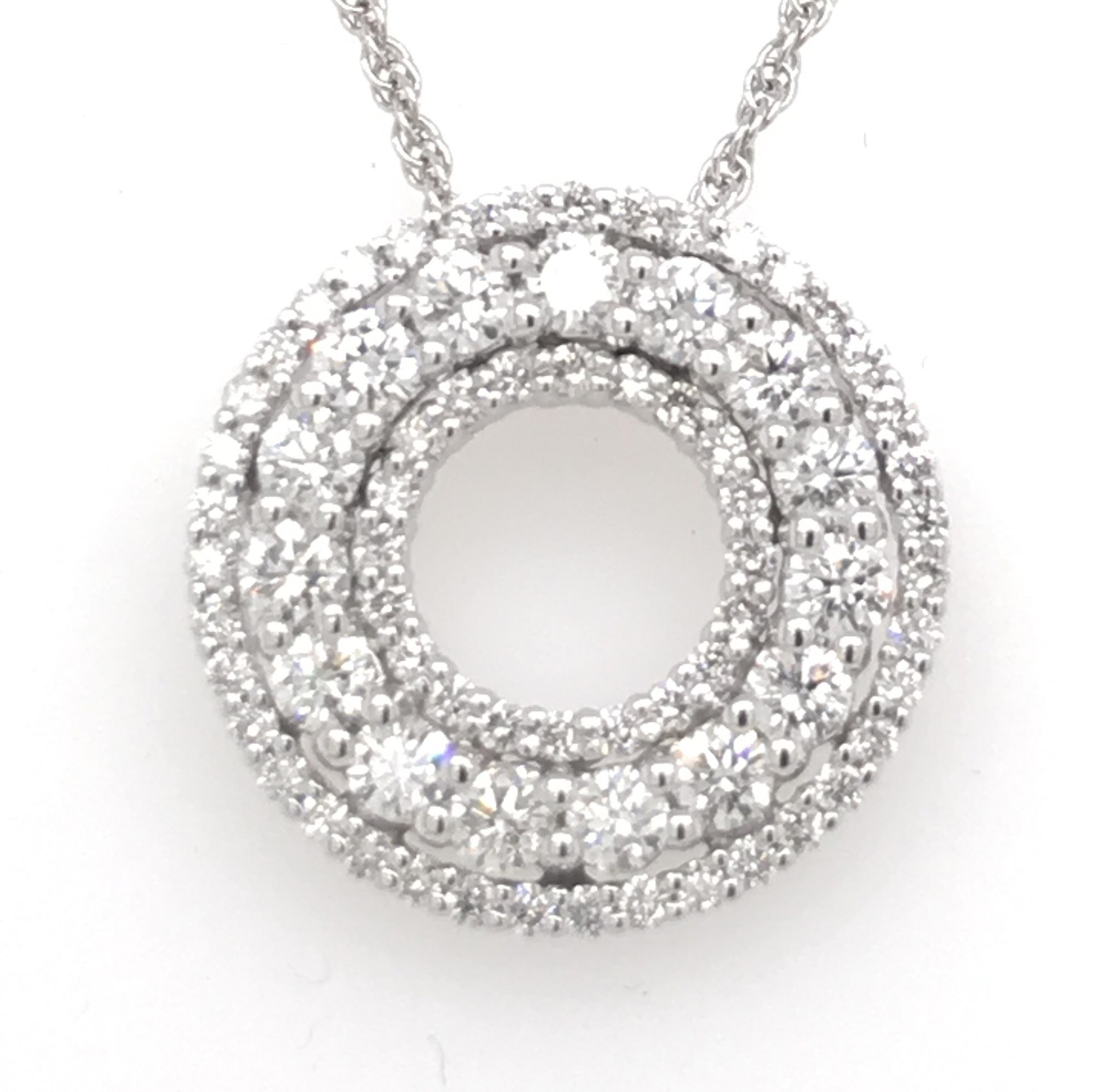 Three Circles of Diamonds Pendant