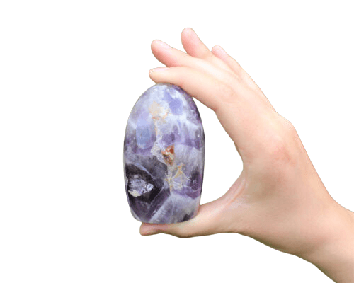 Purple color Amethyst in hand