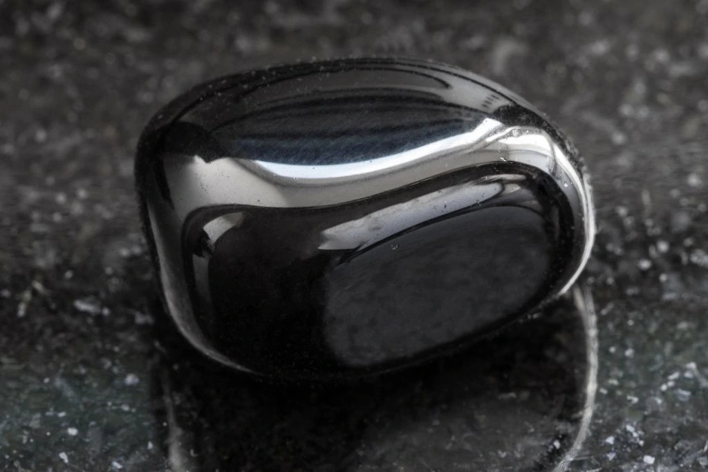 Closeup Of Dark Black Stone