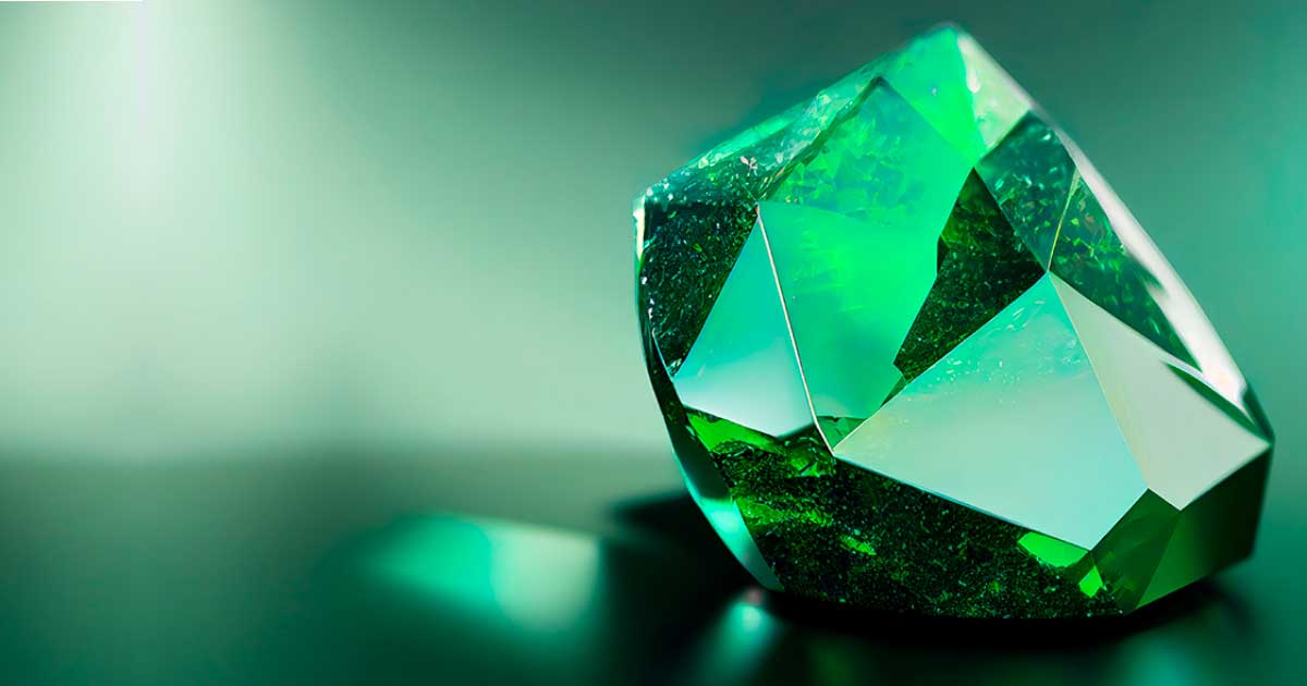 Glowing Green Gemstone